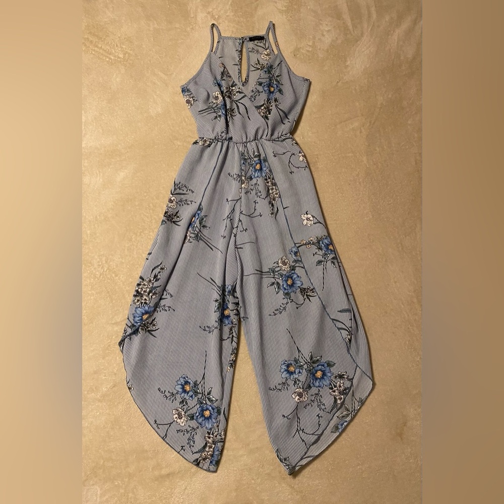 Spaghetti strap flowy pants jumper